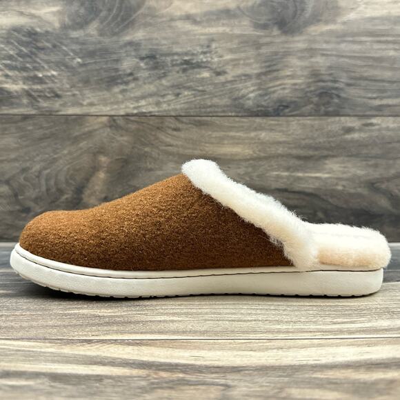 NIB Born Zoe Wool Shearling 9M Slip On Clogs Slides Cognac - Picture 6 of 11